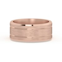 Klasyczna Double Channel Satenowa Finish Obrączka Ślubna 8 MM 585 Różowe Złoto (14K)