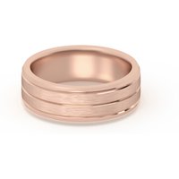 Klasyczna Beveled Comfort Fit Satenowa Męska Obrączka Ślubna 585 Różowe Złoto (14K) 5 MM