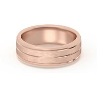 Klasyczna Beveled Comfort Fit Satenowa Męska Obrączka Ślubna 585 Różowe Złoto (14K) 6 MM