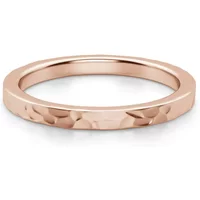 Hammered Flat Męska Obrączka Ślubna 2 MM 585 Różowe Złoto (14K)