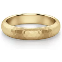 Hammered Comfort Męska Obrączka Ślubna 4 MM 585 Żółte Złoto (14K)