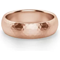 Hammered Comfort Męska Obrączka Ślubna 6 MM 585 Różowe Złoto (14K)