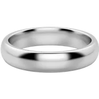 Klasyczna Męska Obrączka Ślubna Comfort 4 MM 585 Białe Złoto (14K)