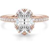 Novara Owalny 1.25 ct Pierścionek Zaręczynowy Diament Laboratoryjny 585 Różowe Złoto