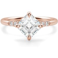 Kite Set Accented Asscher 0.75 krt Pierścionek Zaręczynowy Diament Laboratoryjny 585 Różowe Złoto (14K)