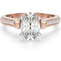 Seine Owalny 2.00 ct Pierścionek Zaręczynowy Diament Laboratoryjny 585 Różowe Złoto