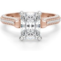 Seine Radiant 2.50 ct Pierścionek Zaręczynowy Diament Laboratoryjny 585 Różowe Złoto