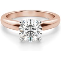Tapered Solitaire Okrągły 2.00 krt Klasyczny Pierścionek Zaręczynowy Diament Laboratoryjny 585 Różowe Złoto (14K)