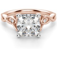 Celtic Knot Poduszkowy 1.50 krt Pierścionek Zaręczynowy Diament Laboratoryjny 585 Różowe Złoto (14K)
