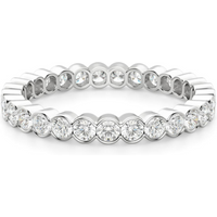 Obrączka Ślubna Eternity Half Bezel z Okrągłymi Kamieniami 2.00 mm Laboratoryjny Diament 585 Białe Złoto (14K)