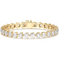 Masywny Bransoletka Tenisowa z Okrągłym Szlifem 3 Prong 14.50 krt Diament Laboratoryjny 585 Żółte Złoto (14K)