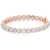 Masywny Bransoletka Tenisowa z Okrągłym Szlifem 4 Prong 15.00 krt Diament Laboratoryjny 585 Różowe Złoto (14K)