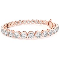 Masywny Bransoletka Tenisowa z Okrągłym Szlifem 4 Prong 20.00 krt Diament Laboratoryjny 585 Różowe Złoto (14K)