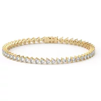 3 Prong Trillion Tenisowa Bransoletka s Laboratoryjnym Diamentem 5.50 krt z żółtego złota pr. 14K (585)