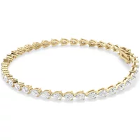 3 Prong Gruszka Tenisowa Bransoletka s Laboratoryjnym Diamentem 7.00 krt z żółtego złota pr. 14K (585)