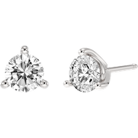 Klasyczne Kolczyki Sztyfty z Naturalnym Okrągłym Diamentem 0.50 Karata 925 Srebro