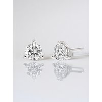 Klasyczne Kolczyki Sztyfty z Naturalnym Okrągłym Diamentem 0.50 Karata 925 Srebro