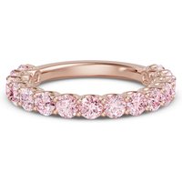 Obrączka Half Eternity Scallop Set z Okrągłymi Kamieniami 3.00 MM z Różowym Turmalinem 585 Różowe Złoto (14K)