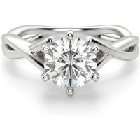 Twisted Klasyczny Okrągły 2.00 krt Pierścionek Zaręczynowy Diament Laboratoryjny 585 Białe Złoto (14K)