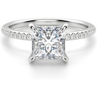 Hidden Halo Accented Księżniczka 2.50 krt Pierścionek Zaręczynowy Diament Laboratoryjny 950 Platyna