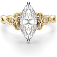 Celtic Knot Markizowy 2.00 krt Pierścionek Zaręczynowy Diament Laboratoryjny 585 Żółte Złoto (14K)
