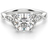 Celtic Knot Okrągły 1.25 krt Pierścionek Zaręczynowy Diament Laboratoryjny 585 Białe Złoto (14K)