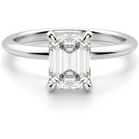 Hidden Halo Klasyczny Szmaragdowy 1.00 krt Pierścionek Zaręczynowy Diament Laboratoryjny 950 Platyna