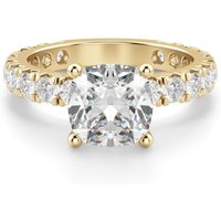 Gwyneth Poduszkowy 3.00 krt Pierścionek Zaręczynowy Diament Laboratoryjny 585 Żółte Złoto (14K)