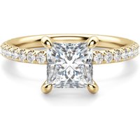 Arezzo Accented Księżniczka 0.75 krt Pierścionek Zaręczynowy Diament Laboratoryjny 585 Żółte Złoto (14K)