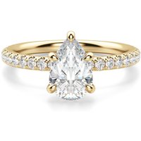 Arezzo Accented Gruszkowy 1.25 krt Pierścionek Zaręczynowy Diament Laboratoryjny 585 Żółte Złoto (14K)