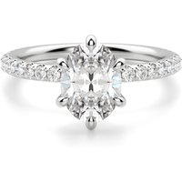 Arezzo Accented Owalny 0.50 krt Pierścionek Zaręczynowy Diament Laboratoryjny 950 Platyna