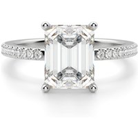 Basket Set Accented Szmaragdowy 1.25 krt Pierścionek Zaręczynowy Diament Laboratoryjny 585 Białe Złoto (14K)