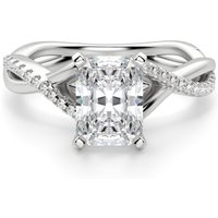 Twisted Accented Radiant 0.50 krt Pierścionek Zaręczynowy Diament Laboratoryjny 585 Białe Złoto (14K)