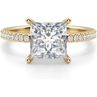 Basket Set Accented Księżniczka 1.50 krt Pierścionek Zaręczynowy Diament Laboratoryjny 585 Żółte Złoto (14K)