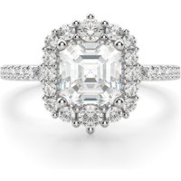 Barcelona Asscher 0.50 krt Pierścionek Zaręczynowy Diament Laboratoryjny 585 Białe Złoto (14K)