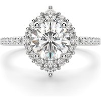 Barcelona Okrągły 1.25 krt Pierścionek Zaręczynowy Diament Laboratoryjny 585 Białe Złoto (14K)