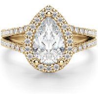 Palm Springs Gruszkowy 2.00 krt Pierścionek Zaręczynowy Diament Laboratoryjny 585 Żółte Złoto (14K)