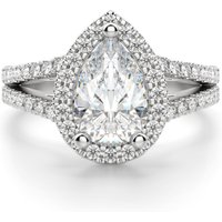 Palm Springs Gruszkowy 3.00 krt Pierścionek Zaręczynowy Diament Laboratoryjny 950 Platyna
