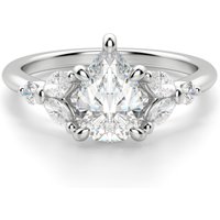 Haven Gruszkowy 2.50 krt Pierścionek Zaręczynowy Diament Laboratoryjny 585 Białe Złoto (14K)