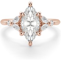 Haven Markizowy 0.75 krt Pierścionek Zaręczynowy Diament Laboratoryjny 585 Różowe Złoto (14K)