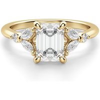 Haven Szmaragdowy 0.75 krt Pierścionek Zaręczynowy Diament Laboratoryjny 585 Żółte Złoto (14K)