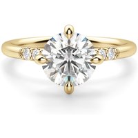 Kite Set Accented Okrągły 1.25 krt Pierścionek Zaręczynowy Diament Laboratoryjny 585 Żółte Złoto (14K)