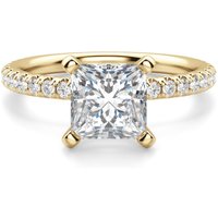 Petite Accented Księżniczka 2.50 krt Pierścionek Zaręczynowy Diament Laboratoryjny 585 Żółte Złoto (14K)