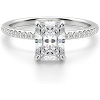Hidden Halo Accented Radiant 1.25 krt Pierścionek Zaręczynowy Diament Laboratoryjny 950 Platyna