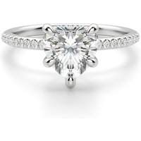 Hidden Halo Accented Sercowy 2.50 krt Pierścionek Zaręczynowy Diament Laboratoryjny 585 Białe Złoto (14K)