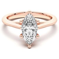 Bali Klasyczny Markizowy 0.75 krt Pierścionek Zaręczynowy Diament Laboratoryjny 585 Różowe Złoto (14K)