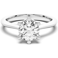 Bali Klasyczny Okrągły 2.00 krt Pierścionek Zaręczynowy Diament Laboratoryjny 585 Białe Złoto (14K)