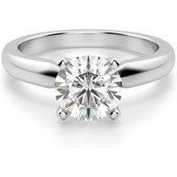 Tapered Solitaire Okrągły 2.00 krt Klasyczny Pierścionek Zaręczynowy Diament Laboratoryjny 585 Białe Złoto (14K)