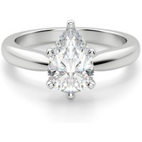 Tapered Solitaire Gruszkowy 2.00 krt Klasyczny Pierścionek Zaręczynowy Diament Laboratoryjny 585 Białe Złoto (14K)