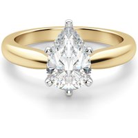 Tapered Solitaire Gruszkowy 2.00 krt Klasyczny Pierścionek Zaręczynowy Diament Laboratoryjny 585 Żółte Złoto (14K)